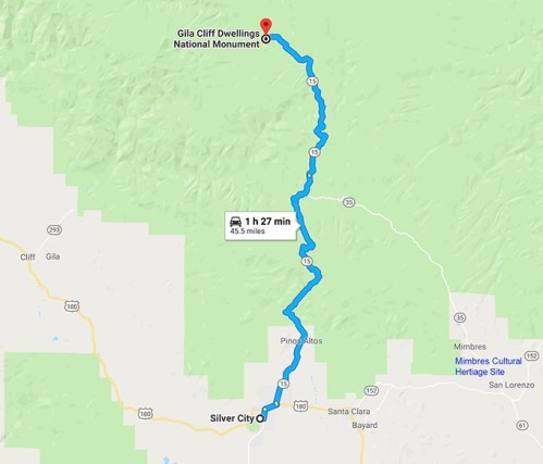 gila route map google